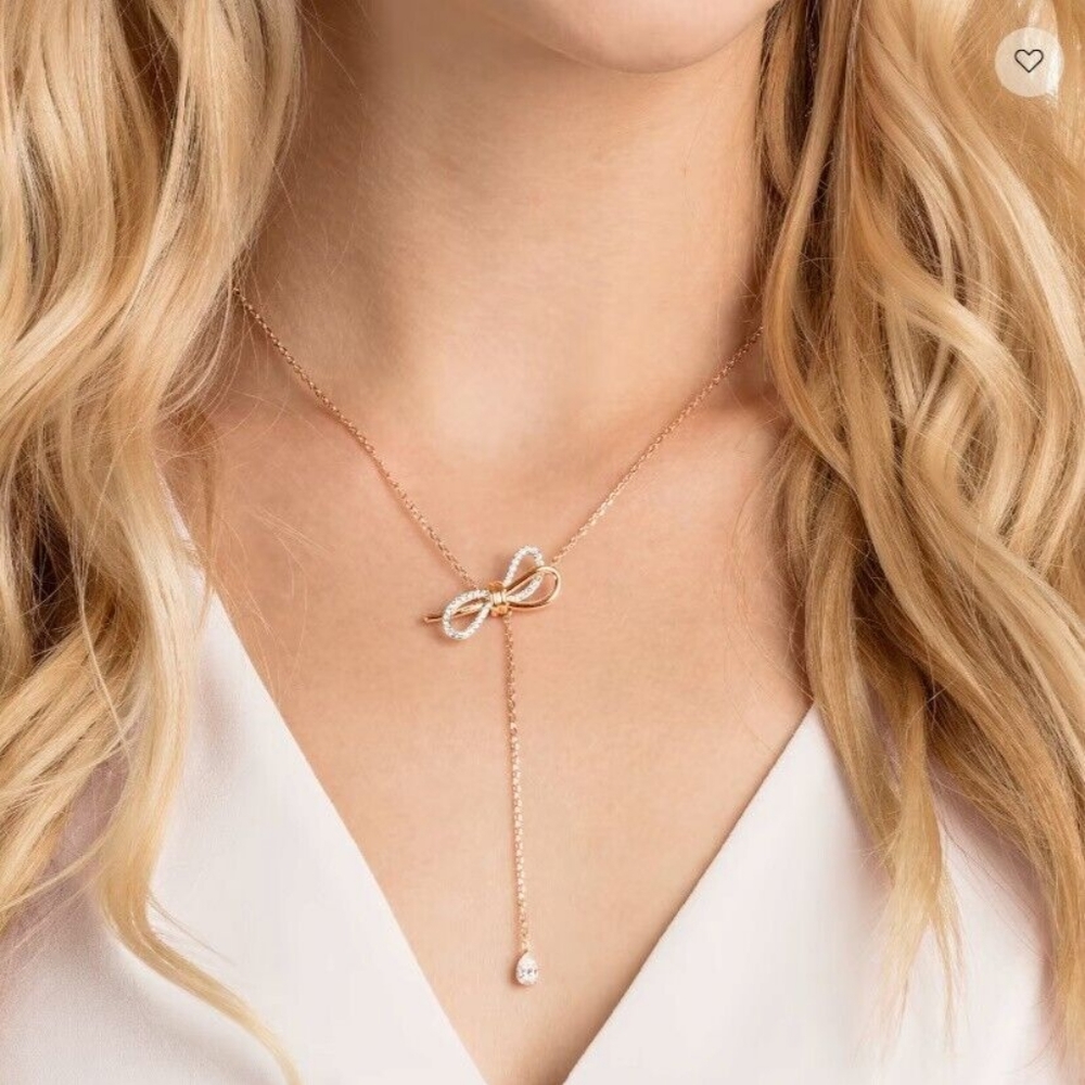 Swarovski 5447082 Lifelong bow necklace jewelry fashion rose gold tone elegant